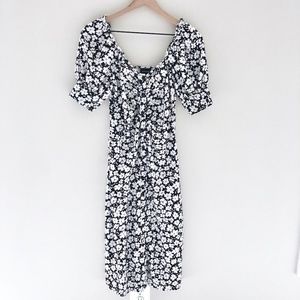 Who What Wear Midi Floral Button Dress